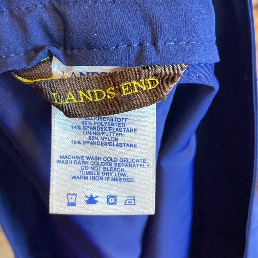 Lands End Navy Long Leg Swim Shorts - Picture 6 of 9